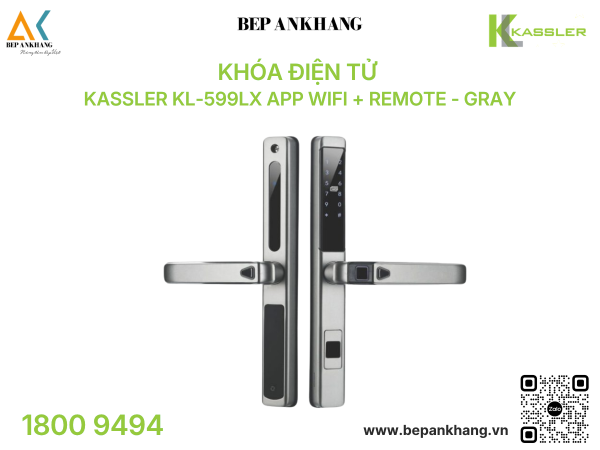 Khóa điện tử Kassler KL-599LX App Wifi + Remote - Gray